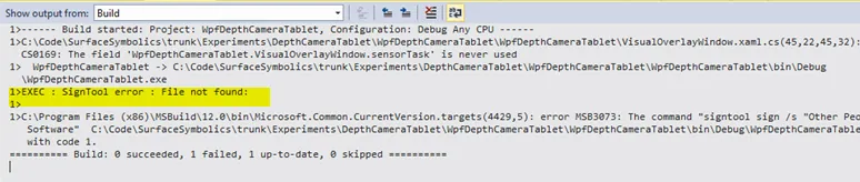 Code signing certificate configuration