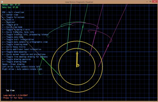 Leap Motion sensor mounted on stand