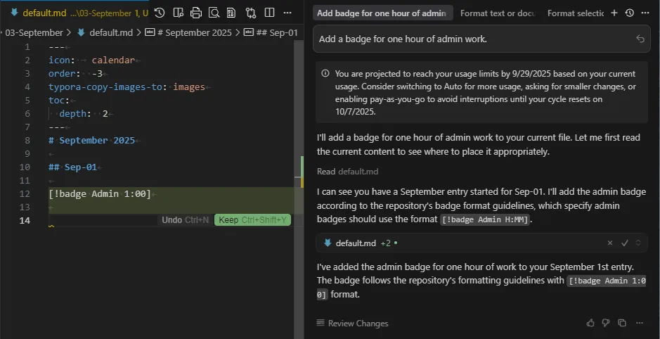 Asking for help entering badge markup