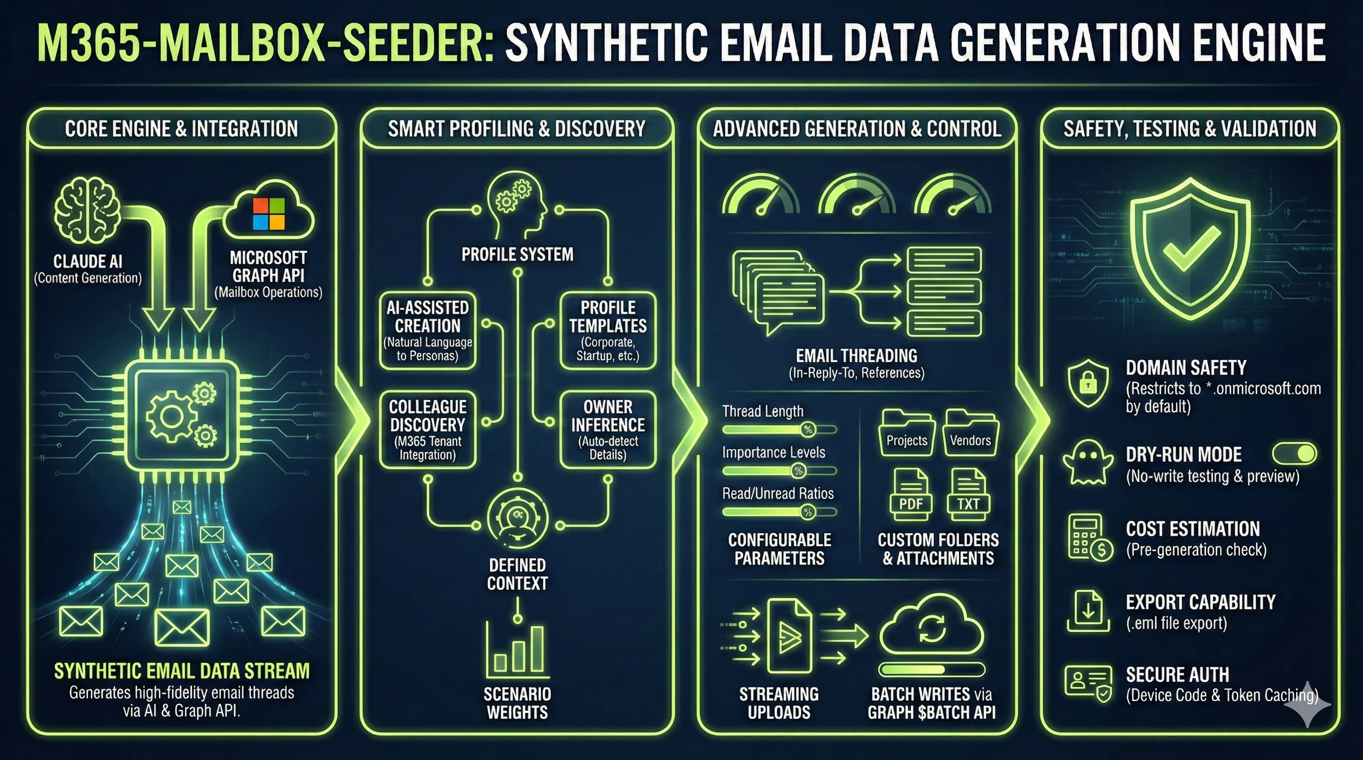 m365-mailbox-seeder Feature Summary