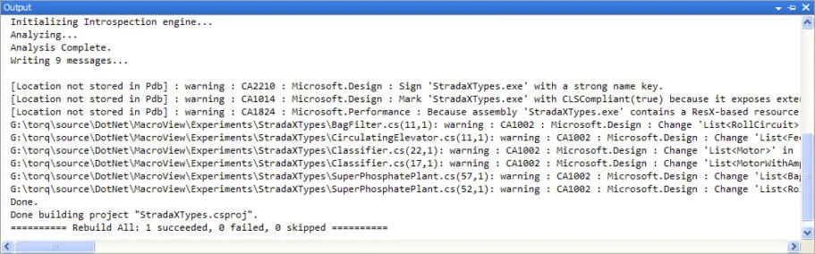 Analysis Output