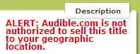 Audible not authorized error dialog
