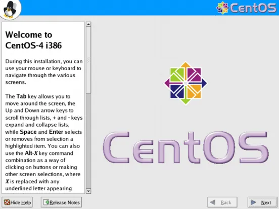 CentOS 4 install step 2