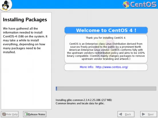 CentOS 4 install step 5