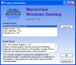 ClickOnce MacroView Desktop about dialog