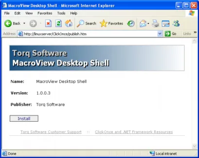 ClickOnce web page deployment