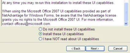Infragistics Ribbon UI dialog