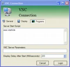 VNC connection programs settings