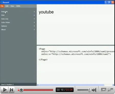 YouTube Kaxaml screencast