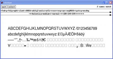 X font selector in Xwin32