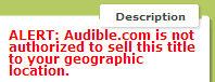 Audible not authorized WTF?