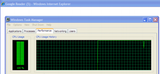 Google Reader IE7 Flatline