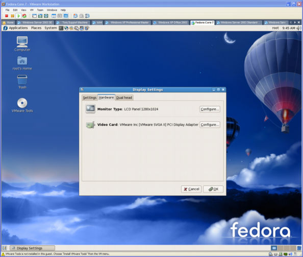 Fedora Core 7 and VMWare