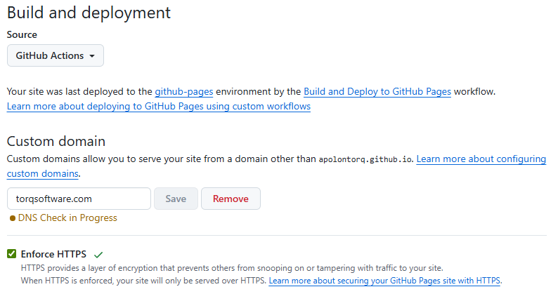 GitHub Enforce HTTPS Greyed Out